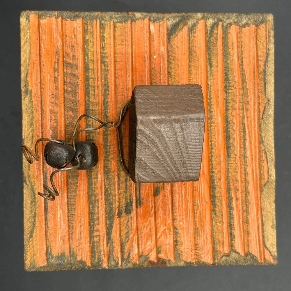 Square Wood Pumpkin Votive Holder 7.5